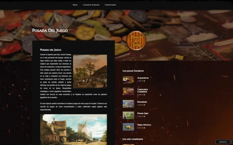 Proyecto de diseño web temático sobre juegos de mesa en Ecuador