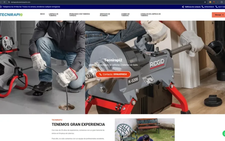 Captura de Tecnirapi2, proyecto de SEO local y arquitectura web de servicios en Quito